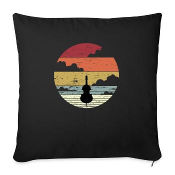 Instrument de musique basse bassiste cadeau anniversaire - Housse de coussin décorative 45 x 45 cm - noir - Devant