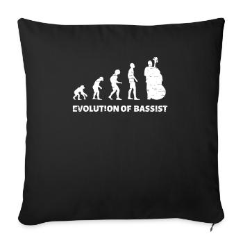Chemise motif bassiste cadeau professeur contrebasse - Housse de coussin décorative 45 x 45 cm - noir - Devant