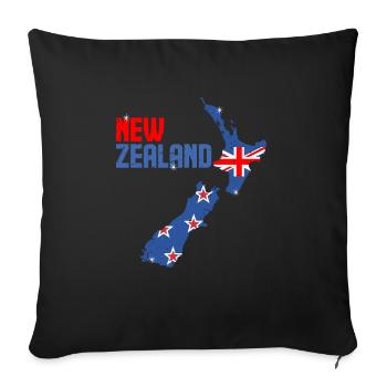 New Zealand - Sofa pillowcase 17,3'' x 17,3'' (45 x 45 cm) - black - Front