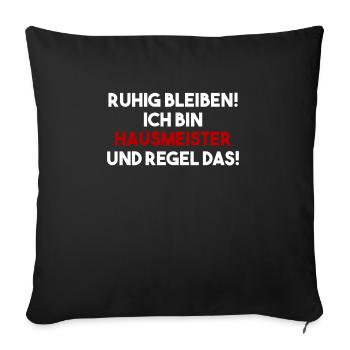 Hausmeister Facility Manager Sprüche Geschenk - Sofakissenbezug 45 x 45 cm - Schwarz - Vorne