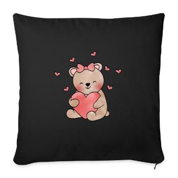 Valentine's Day gift - Sofa pillowcase 17,3'' x 17,3'' (45 x 45 cm) - black - Front