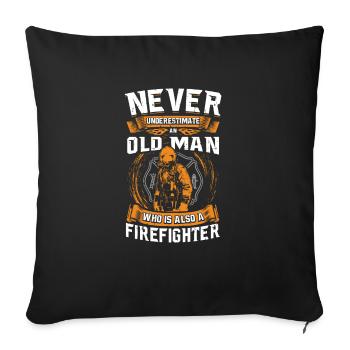 Firefighters fireman - Sofa pillowcase 17,3'' x 17,3'' (45 x 45 cm) - black - Front