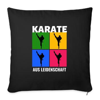 Karate Shirt Geschenkidee Karate-Kämpfer Trainer - Sofakissenbezug 45 x 45 cm - Schwarz - Vorne