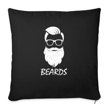 Beards Bärte - Sofakissenbezug 45 x 45 cm - Schwarz - Vorne