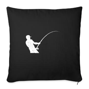La pêche sportive est mon hobby - Housse de coussin décorative 45 x 45 cm - noir - Devant