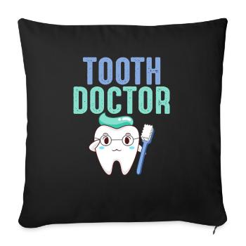 Cadeau de dentiste dentiste - Housse de coussin décorative 45 x 45 cm - noir - Devant