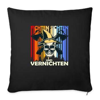 Fichten Sichten Und Vernichten Förster Holzfäller - Sofakissenbezug 45 x 45 cm - Schwarz - Vorne
