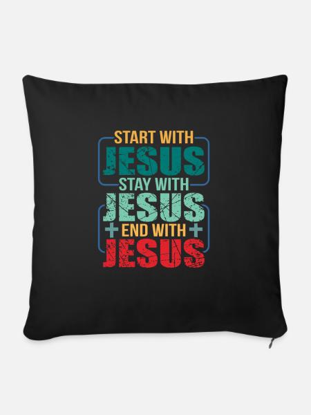 Jesus - Sofakissenbezug 45 x 45 cm - Schwarz