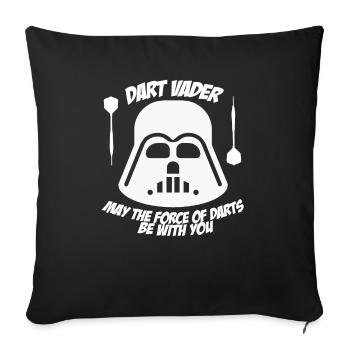 Dart Vader mit der Macht der Dartpfeile Dartspiel - Sofakissenbezug 45 x 45 cm - Schwarz - Vorne