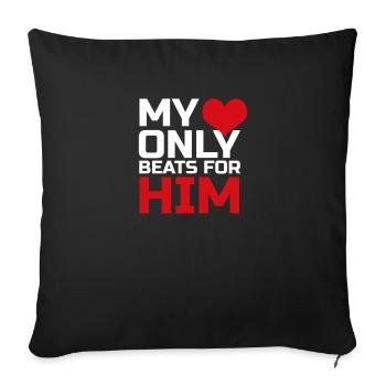 Couple de valentine couple - Housse de coussin décorative 45 x 45 cm - noir - Devant