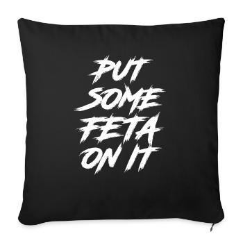 Mettez de la feta dessus Fromage gastronomique grec drôle - Housse de coussin décorative 45 x 45 cm - noir - Devant
