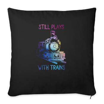 train - Housse de coussin décorative 45 x 45 cm - noir - Devant