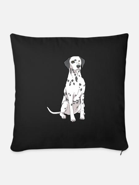 Dalmatian dog - Sofa pillowcase 17,3'' x 17,3'' (45 x 45 cm) - black