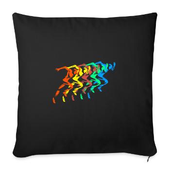 Athletics Runner Bunt Sprinter - Sofa pillowcase 17,3'' x 17,3'' (45 x 45 cm) - black - Front