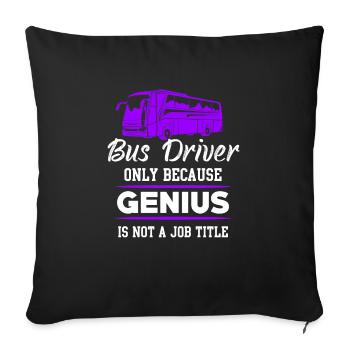 Chauffeur de bus - Housse de coussin décorative 45 x 45 cm - noir - Devant