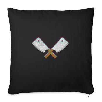 Couteau de boucher boucher cadeau de boucher - Housse de coussin décorative 45 x 45 cm - noir - Devant