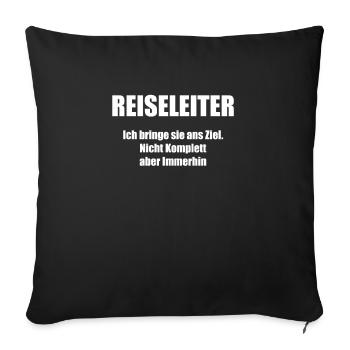 Reiseleiter Tour Guide Arbeit Reisegruppe Motiv - Sofakissenbezug 45 x 45 cm - Schwarz - Vorne