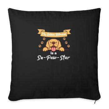 PORTE-CHIEN GOLDEN RETRIEVER CADEAU SUPERSTAR - Housse de coussin décorative 45 x 45 cm - noir - Devant