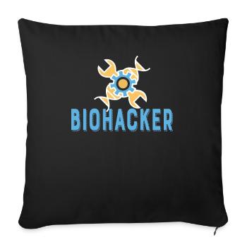 Biohacker Scientist Science Lover Gift - Sofa pillowcase 17,3'' x 17,3'' (45 x 45 cm) - black - Front
