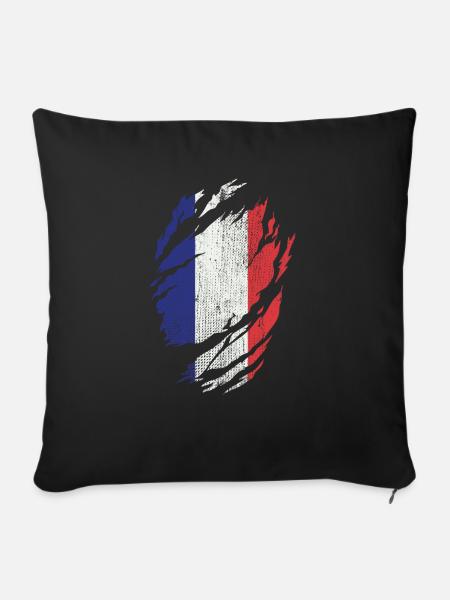 france - Sofakissenbezug 45 x 45 cm - Schwarz