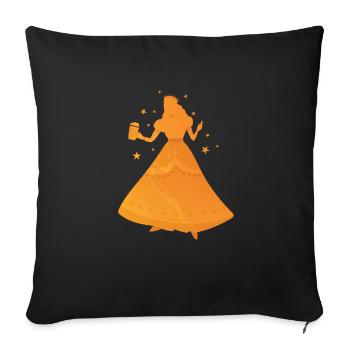 Bier Prinzessin in goldener Farbe Bier Schönheit - Sofakissenbezug 45 x 45 cm - Schwarz - Vorne