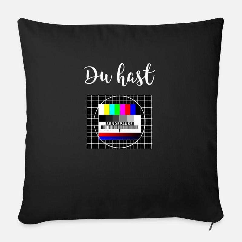 Sendepause Testbild Sendeschluss DDR Fernseher - Sofakissenbezug 45 x 45 cm - Schwarz