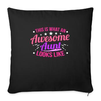 tante - Housse de coussin décorative 45 x 45 cm - noir - Devant