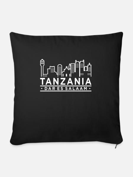 Tansania - Sofakissenbezug 45 x 45 cm - Schwarz