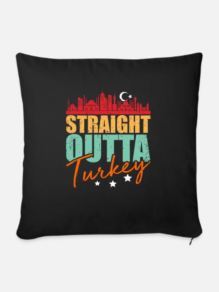 Türkei - Sofakissenbezug 45 x 45 cm - Schwarz