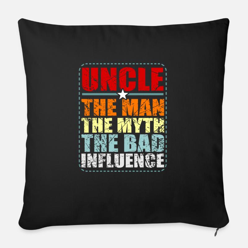 uncle - Sofa pillowcase 17,3'' x 17,3'' (45 x 45 cm) - black