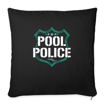 Piscine police maître nageur piscine piscine police - Housse de coussin décorative 45 x 45 cm - noir - Devant