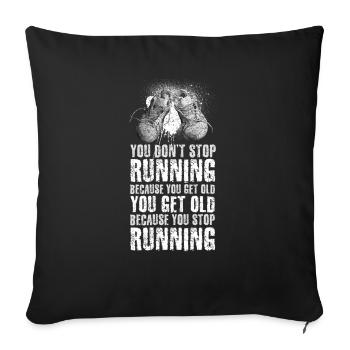 Don't stop ultra running marathon trail runner - Sofa pillowcase 17,3'' x 17,3'' (45 x 45 cm) - black - Front