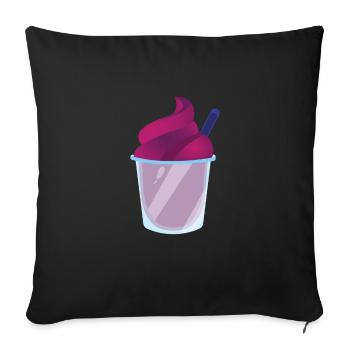 Slush Eis rotes Slush mit Strohhalm - Sofakissenbezug 45 x 45 cm - Schwarz - Vorne