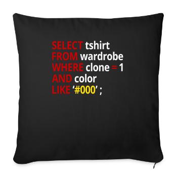Select tshirt from wardrobe - Housse de coussin décorative 45 x 45 cm - noir - Devant
