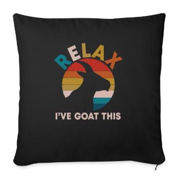 RELAX I goat that | Stable & farm - Sofa pillowcase 17,3'' x 17,3'' (45 x 45 cm) - black - Front