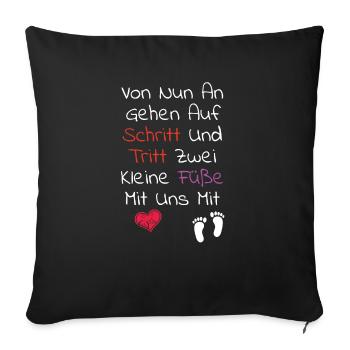 Baby Sprüche - Geburt Kinderwunsch Kinder Sprüche - Sofakissenbezug 45 x 45 cm - Schwarz - Vorne
