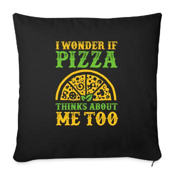 Je me demande ... - Housse de coussin décorative 45 x 45 cm - noir - Devant