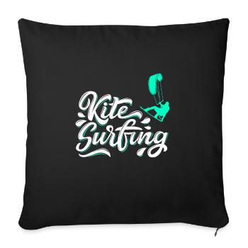 Kite surfing - Sofa pillowcase 17,3'' x 17,3'' (45 x 45 cm) - black - Front