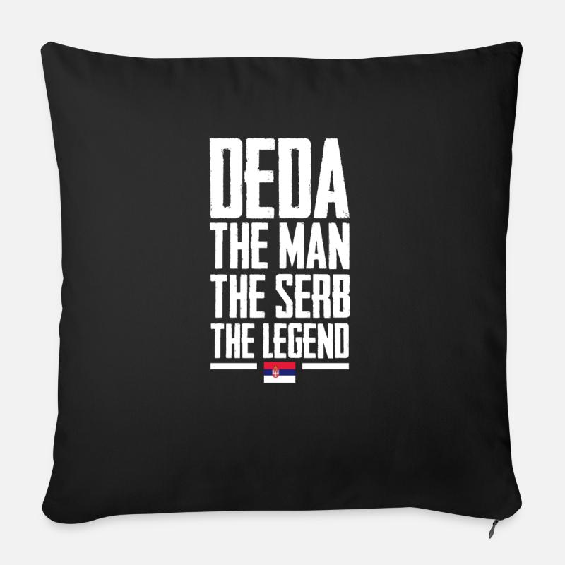 Serbie - Housse de coussin décorative 45 x 45 cm - noir