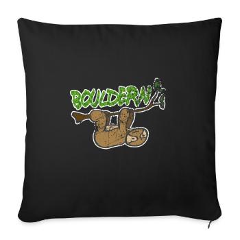 Cadeau de paresse d'escalade de bloc vintage - Housse de coussin décorative 45 x 45 cm - noir - Devant