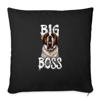 Chien Saint Bernard cadeau propriétaire Saint Bernard - Housse de coussin décorative 45 x 45 cm - noir - Devant