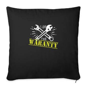 Funny car mechanic warranty shirt tool - Sofa pillowcase 17,3'' x 17,3'' (45 x 45 cm) - black - Front
