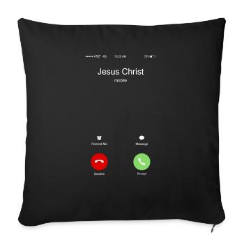 Jésus-Christ appelle l'Église chrétienne - Housse de coussin décorative 45 x 45 cm - noir - Devant