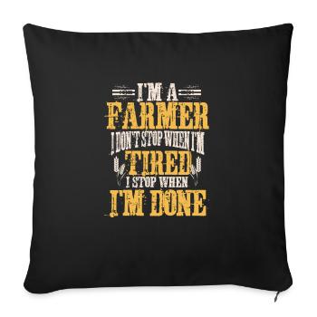 Agriculture paysanne - Housse de coussin décorative 45 x 45 cm - noir - Devant