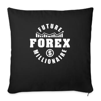 Future Forex Millionaire - Sofa pillowcase 17,3'' x 17,3'' (45 x 45 cm) - black - Front