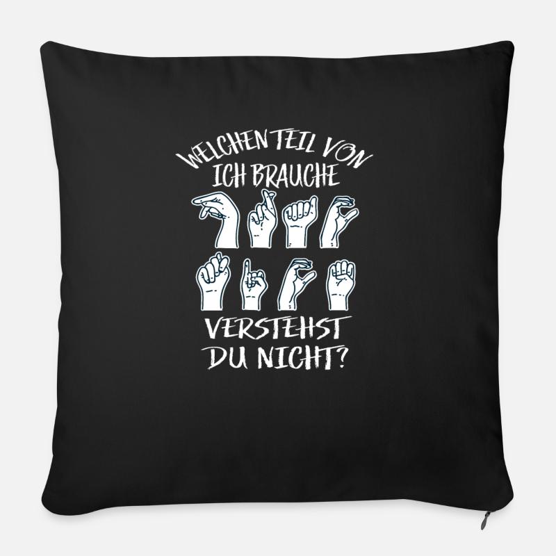 Zeichensprache Gebärdensprache Welchen Teil Von - Sofakissenbezug 45 x 45 cm - Schwarz