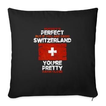 Switzerland - Sofa pillowcase 17,3'' x 17,3'' (45 x 45 cm) - black - Front