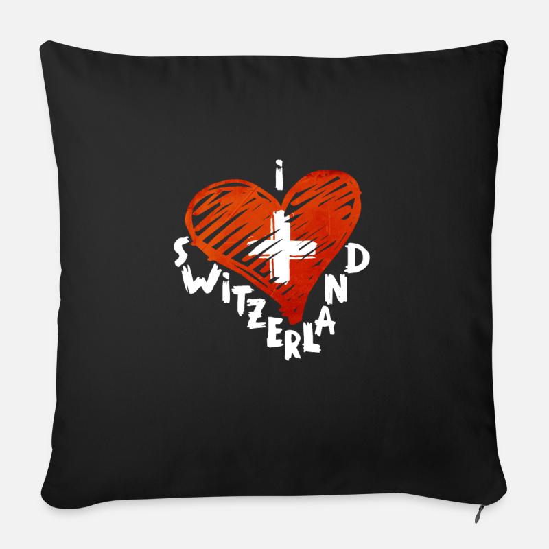 Suisse - Housse de coussin décorative 45 x 45 cm - noir
