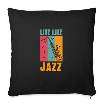 Cool Vintage Jazz Sax Live Like Jazz Jazz cadeau - Housse de coussin décorative 45 x 45 cm - noir - Devant