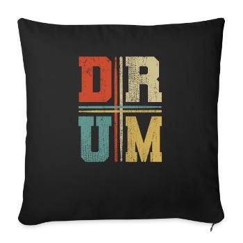 Drums - Sofa pillowcase 17,3'' x 17,3'' (45 x 45 cm) - black - Front